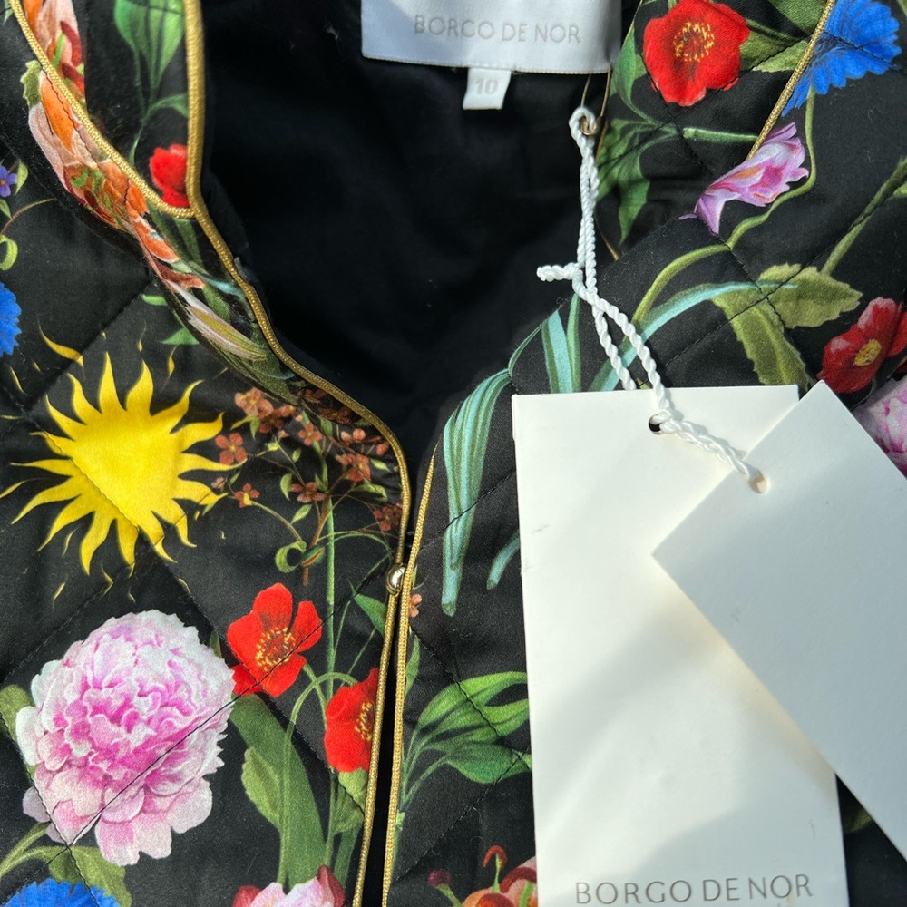 NWT Borgo De Nor Floral Print Utility Jacket size 10 - Picture 3 of 5